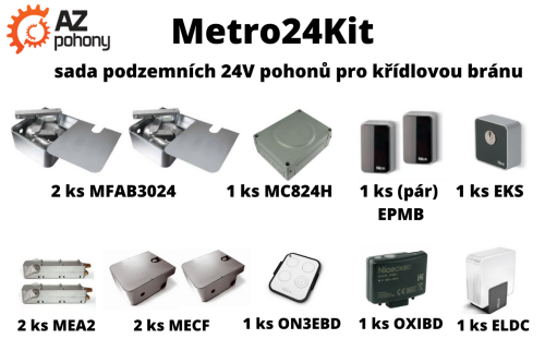 Metro24Kit - sada podzemních 24V pohonů pro křídlovou bránu